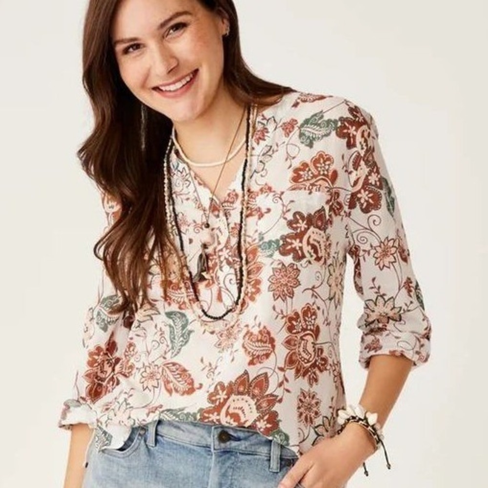 Carve Designs Womens Dylan Gauze Top XS Floral Organic Cotton Boho Beach Coastal